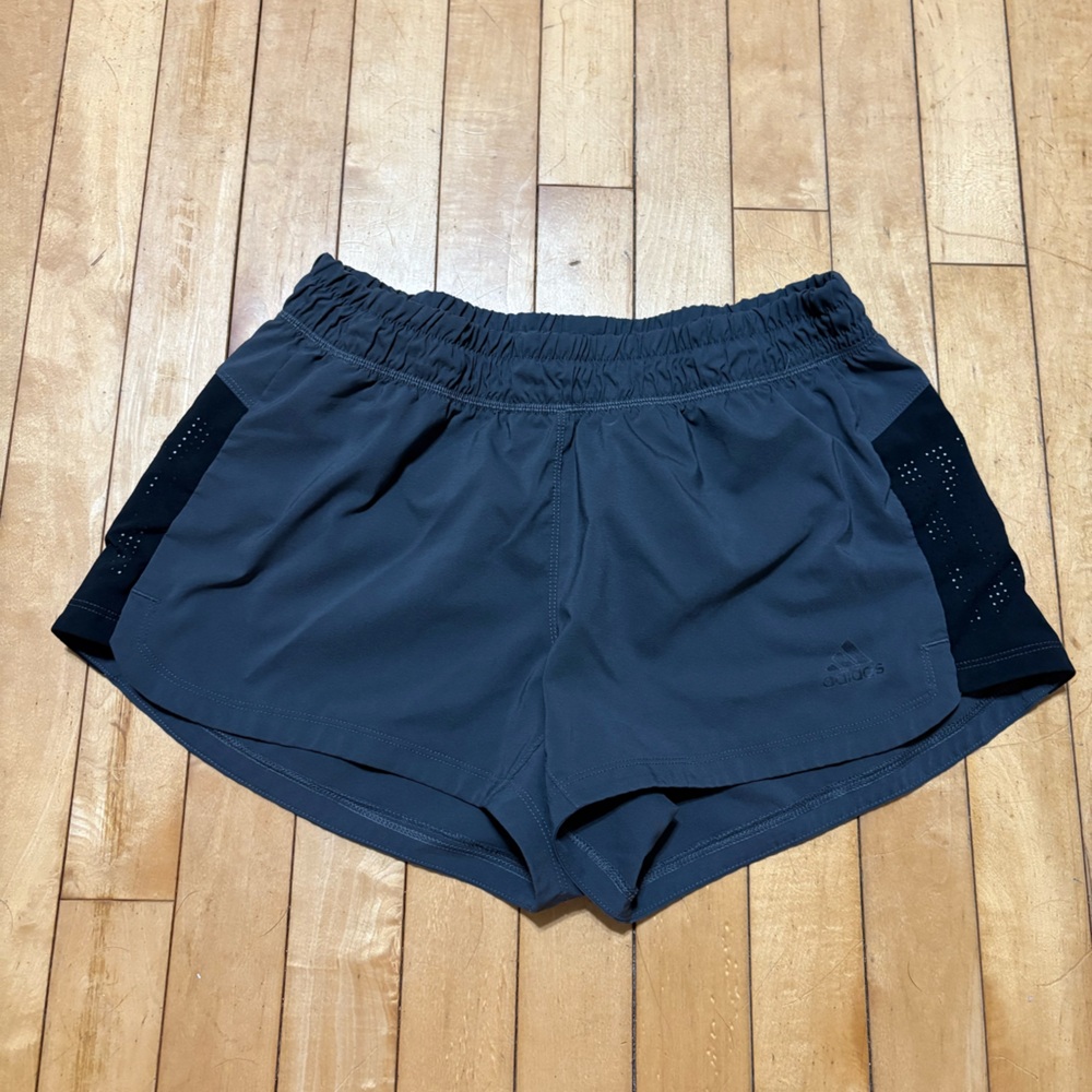 Grey and black adidas shorts